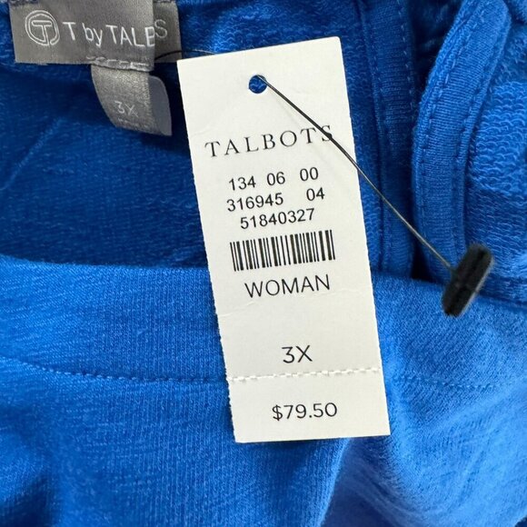T By Talbots Dress‎ Womens 3X Blue Sleeveless Cotton Polyester NWT DR-1597 - Picture 7 of 9